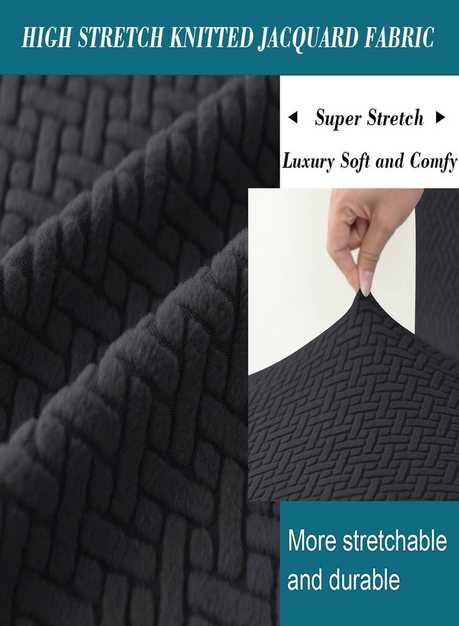 HFCNMY RV Dinette Cushion Covers - 2 Sets Stretch Camper Cushion Covers, Jacquard Camper Seat Cover Knitted RV Sofa Cover,Camper Couch Covers for Sofa Bed, Black - Image 3